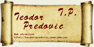 Teodor Predović vizit kartica